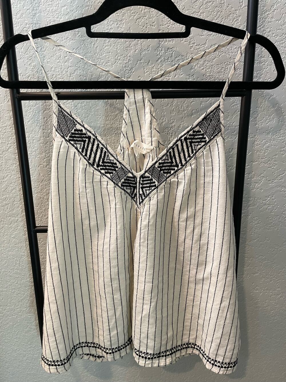 Love stitch  BOHO spaghetti strap racer-back cami top Small